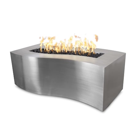 The Outdoor Plus 60 Rectangular Billow Fire Pit - Stainless Steel - Spark Ignition with Flame Sense - Natural Gas OPT-BLWSS60FSEN-NG